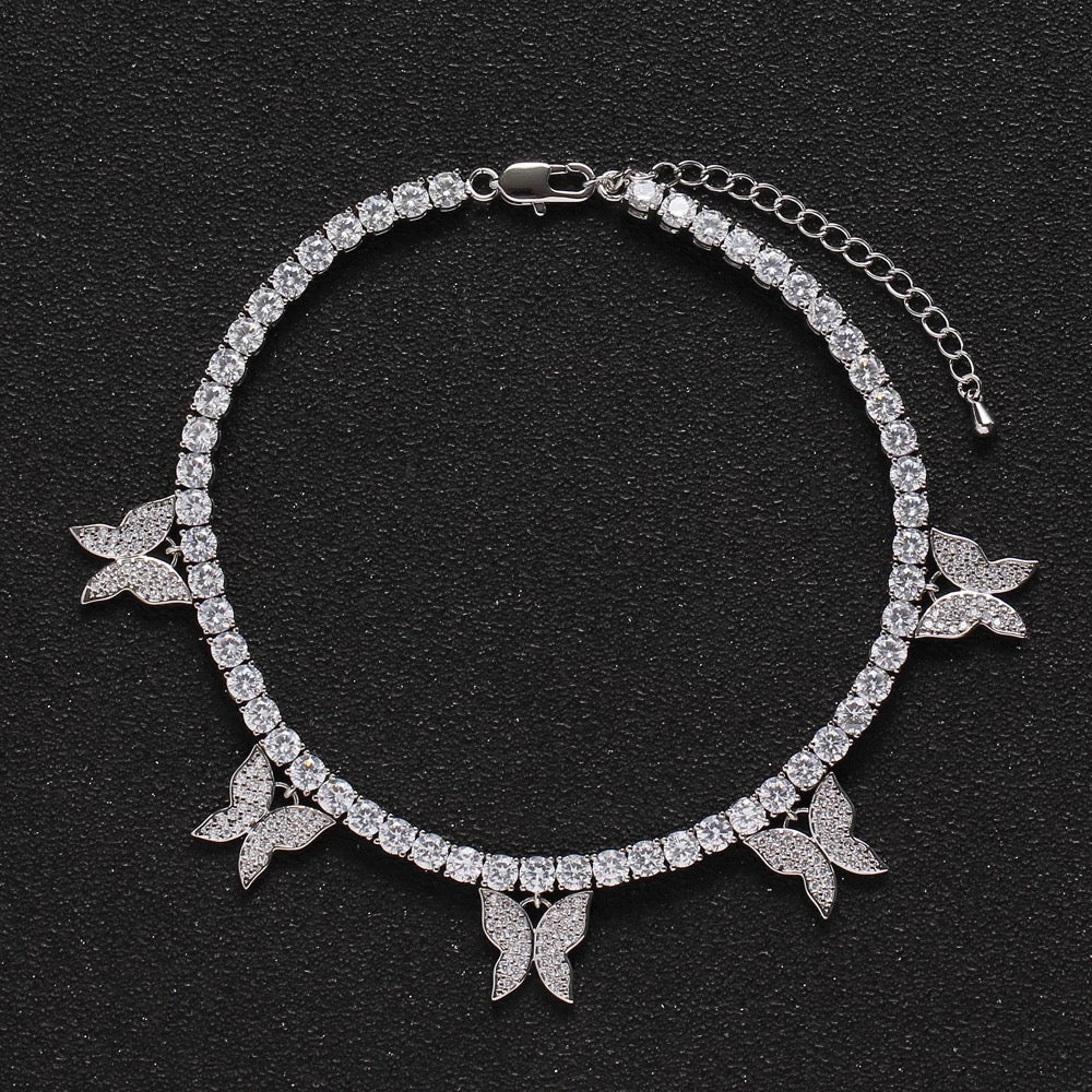 4mm butterfly tennis anklet