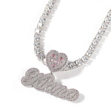 Load image into Gallery viewer, Small Cursive Triple Layer Heart Name Pendant
