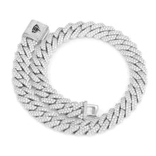 Load image into Gallery viewer, Diamond Prong Link Necklace  (14mm) White Gold
