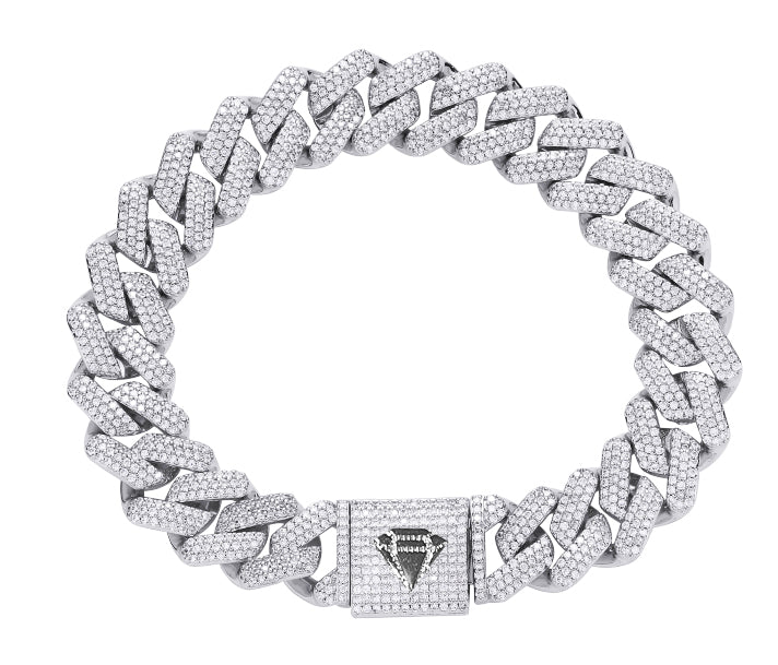 Diamond Prong Link Bracelet (14mm)